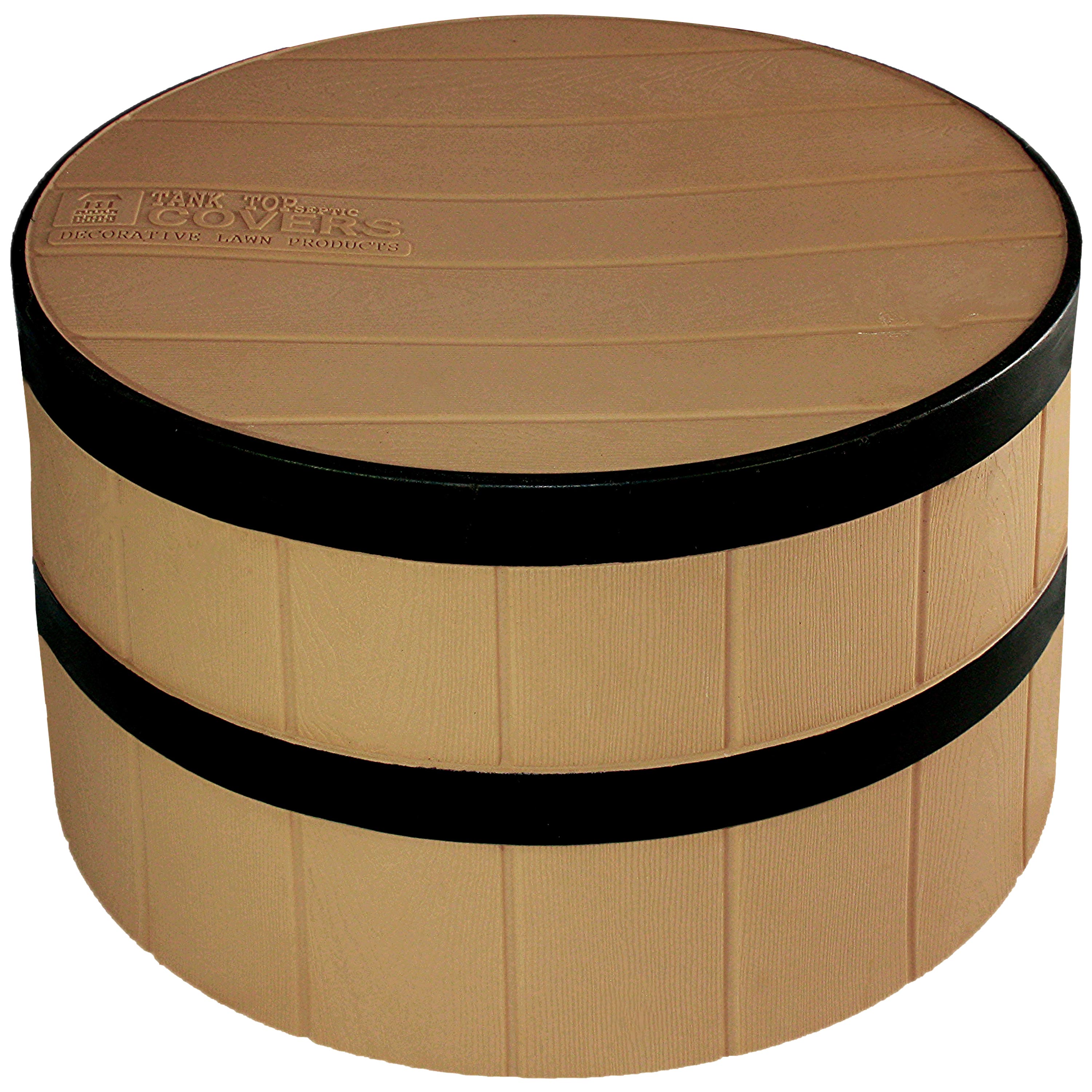 Whiskey Barrel Tank Top Cover - 31 Inch Flat Top Septic Lid Enclosure for Outdoor Decoration & Septic System Protection
