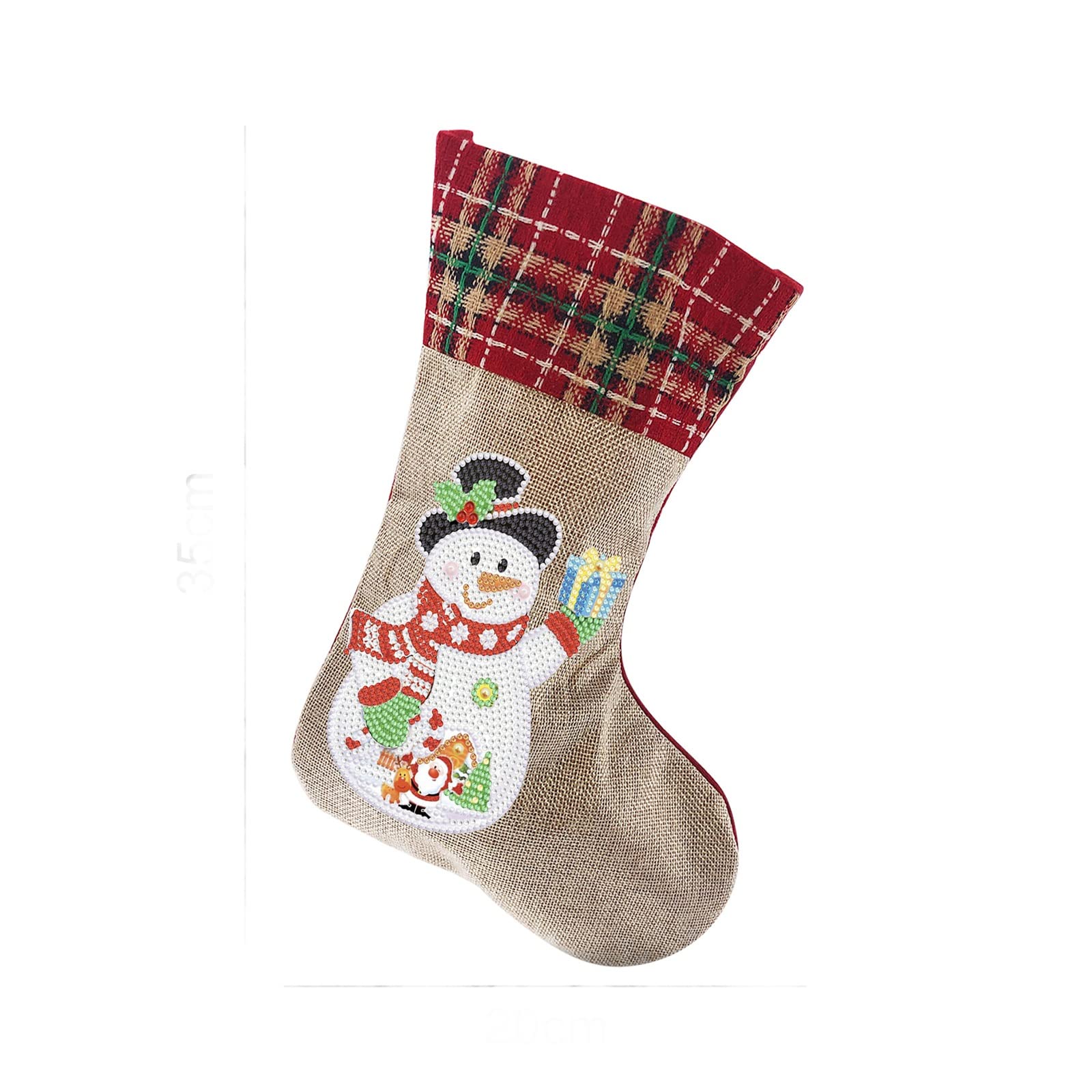 5D Diamond Painting Christmas Socks Kit for Adults & Kids - DIY Holiday Stocking Decorations with Fireplace Hanging Loops, Xmas Tree Ornaments & Candy Gift Bags (Color: SDW09) - Perfect for Holiday Home Decor, Christmas Party Favors & Festive Gift Giving