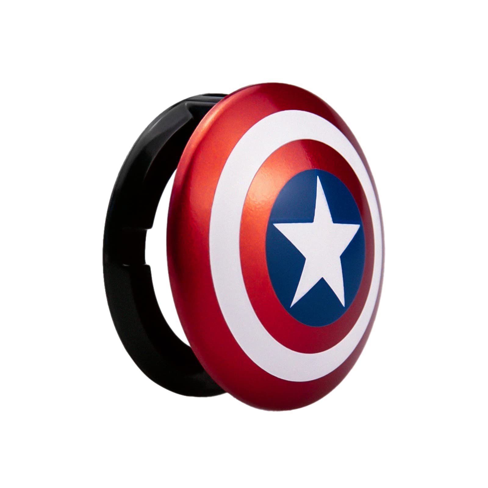 Captain America Push to Start Button Cover - Marvel Avengers Car Accessory | Engine Start Button Protector | Plastic Ignition Switch Ring | Red & Black Car Interior Decoration | Perfect for Marvel Fans & Car Enthusiasts | Use for Car, Truck, SUV, and Motorcycle Customization