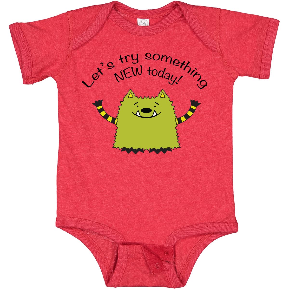 Inktastic What If Monster Try Something New Baby Bodysuit - Cute Cartoon Design for Infants & Toddlers - Perfect for Playtime, Daycare & Family Photos