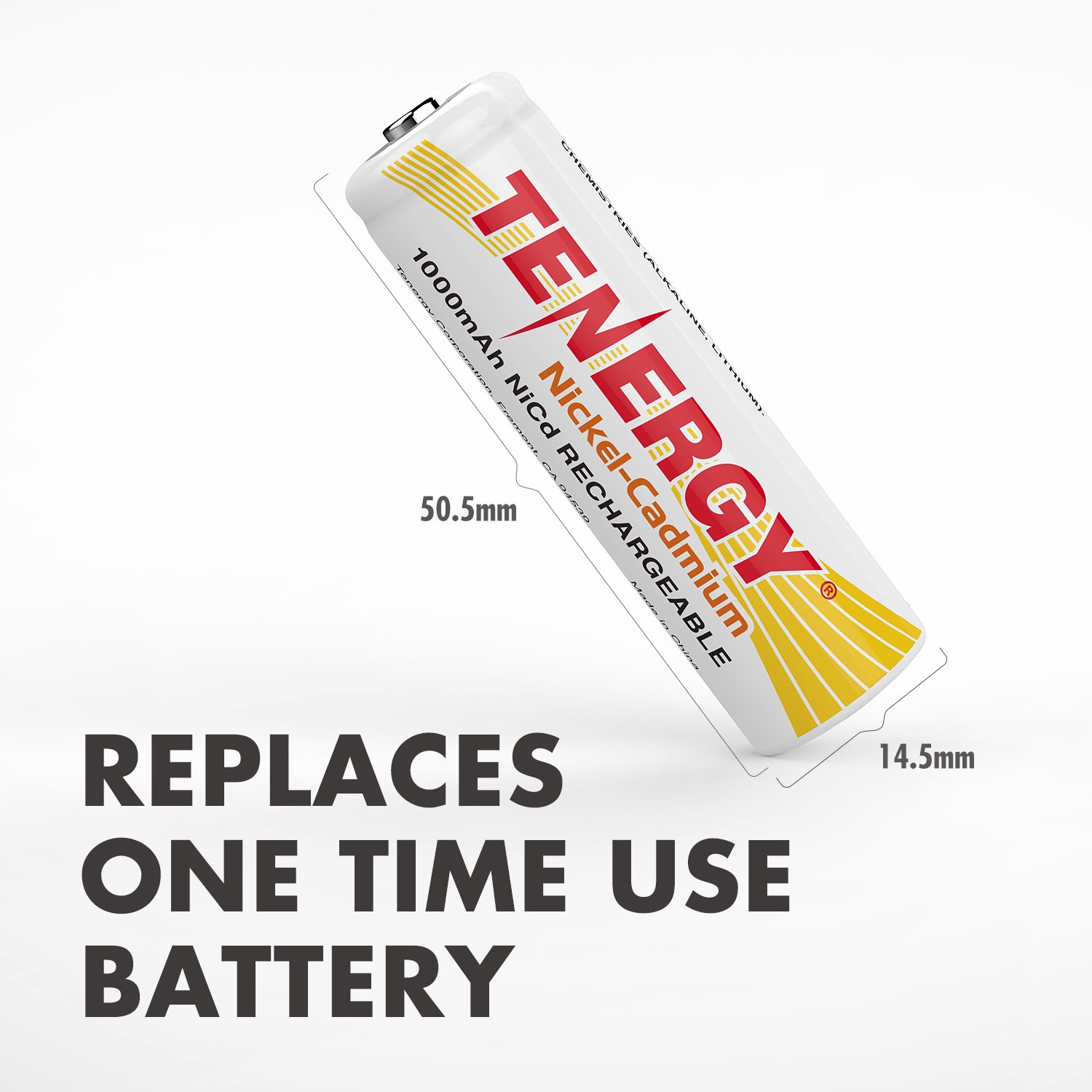 Tenergy AA Rechargeable NiCd Batteries 1000mAh 1.2V - 12 Pack for Solar Lights, Garden Lights, Outdoor Decor & Emergency Flashlights - Long Lasting Power Supply for Home & Camping Use