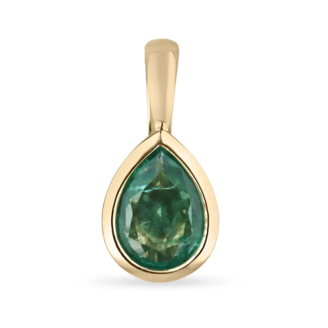 1.0ct Natural Pear Cut Emerald Solitaire Pendant - May Birthstone Charm Jewelry for Women, Elegant Necklace Gift for Birthday, Anniversary & Special Occasions