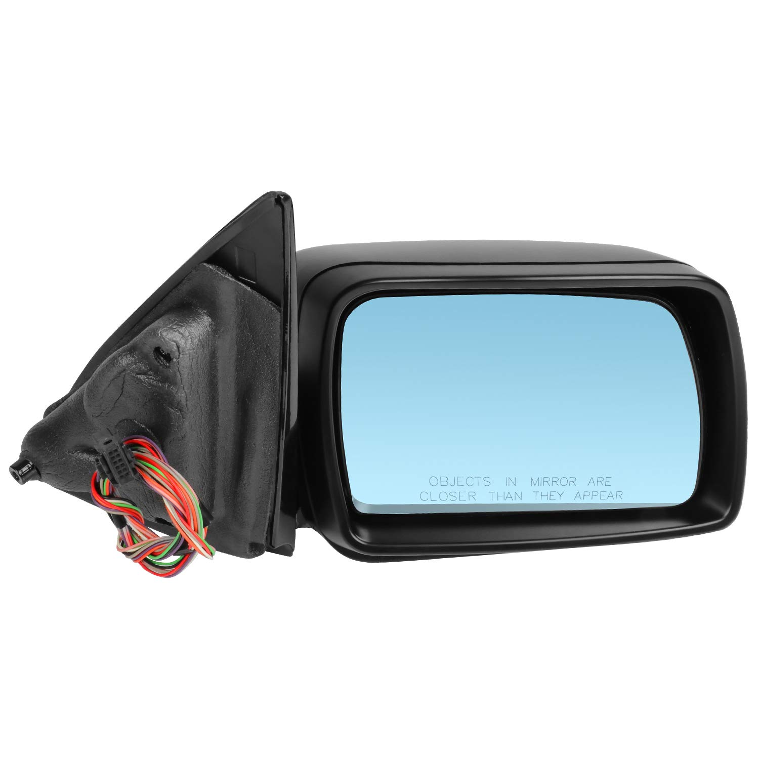 Black Power-Adjustable Passenger Side Mirror Replacement for 2000-2006 BMW X5 - Smooth Exterior Design (Part #51167039898-PFM) - Perfect for Parking & Lane Changes