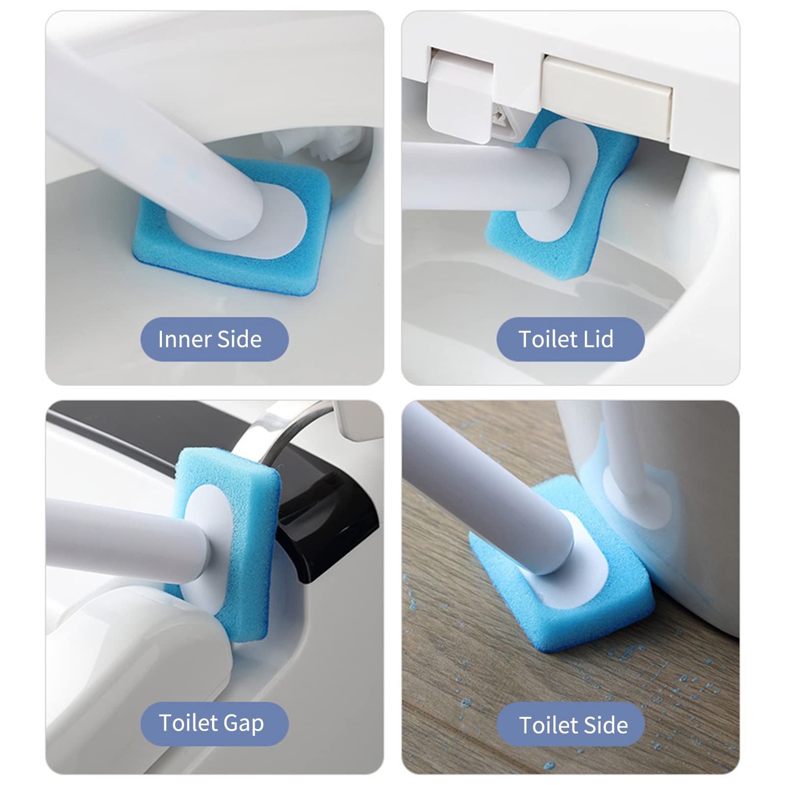 Matybobe Disposable Toilet Cleaning Brush with 7 Refill Heads - Wall Mounted Detachable Toilet Wand for Bathroom Cleaning | Ideal for Home, Hotel & RV Sanitation