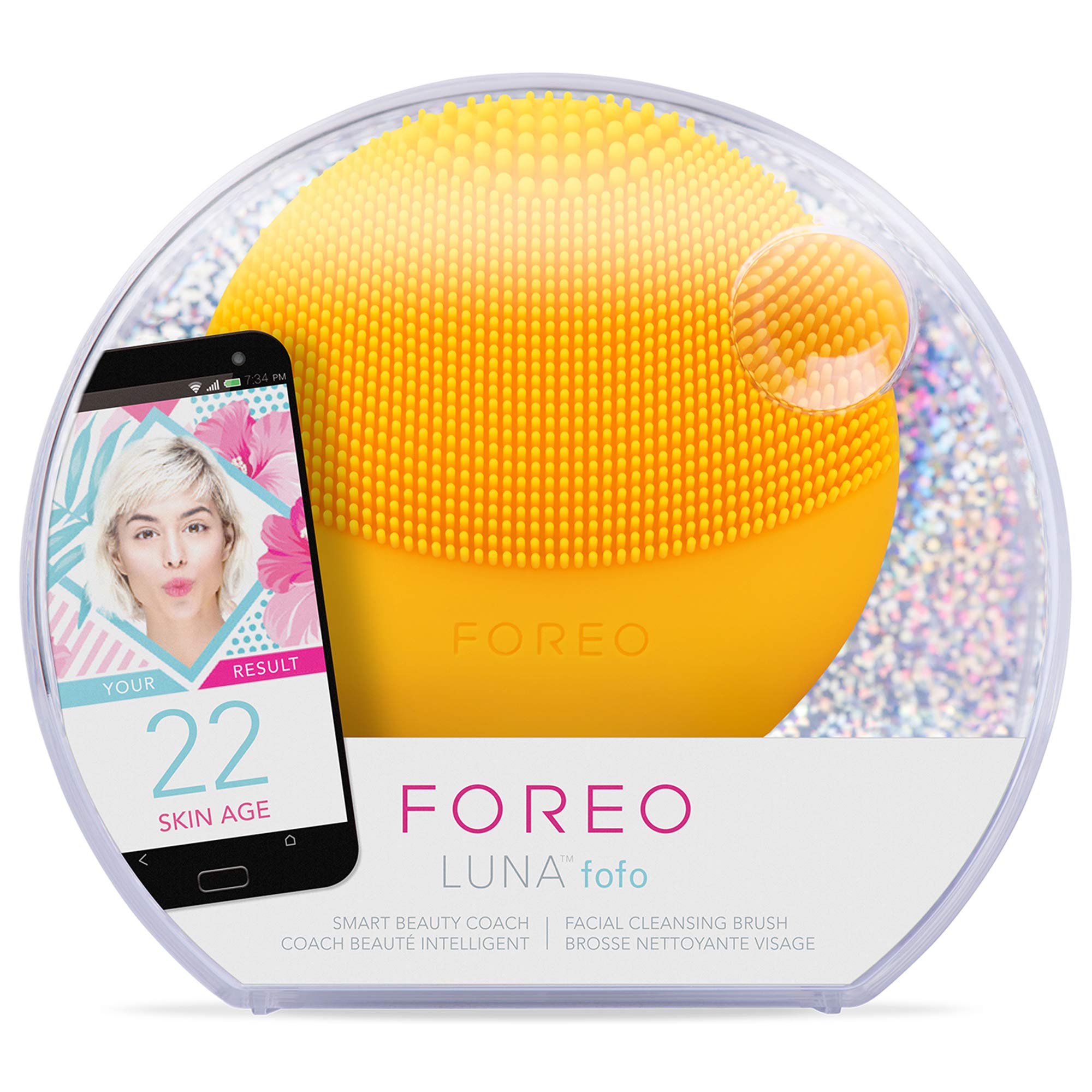 FOREO LUNA fofo Smart Facial Cleansing Brush & Skin Analyzer - Deep Pore Cleanser for Glowing Skin | Perfect for Daily Skincare Routine & Travel