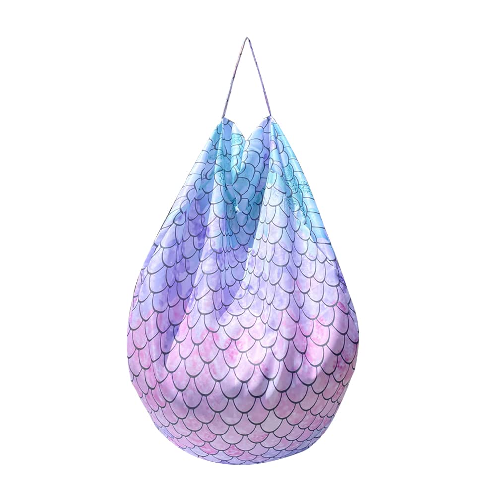 Mermaid Stuffed Animal Storage Bean Bag Chair Cover - 38 Inch Plush Toy Organizer for Kids Room Decor, Boys and Girls - Replace Mesh Hammock & Hard Furniture | Perfect for Playrooms, Bedrooms & Daycare Centers