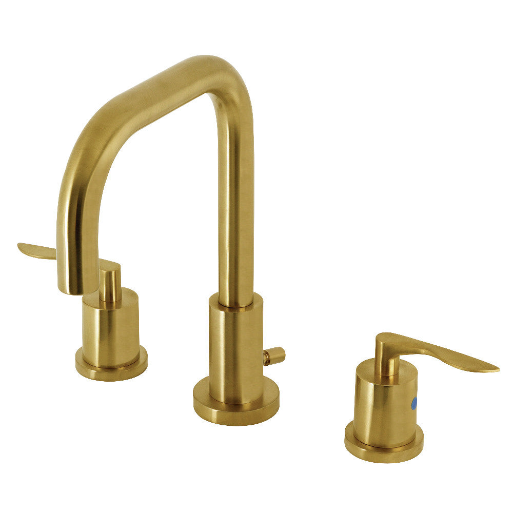 Kingston Brass FSC8930SVL Serena Widespread Bathroom Faucet with Pop-Up Drain - Elegant 8-Inch Centerset Bath Sink Faucet for Modern Vanities, Perfect for Home & Hotel Renovations