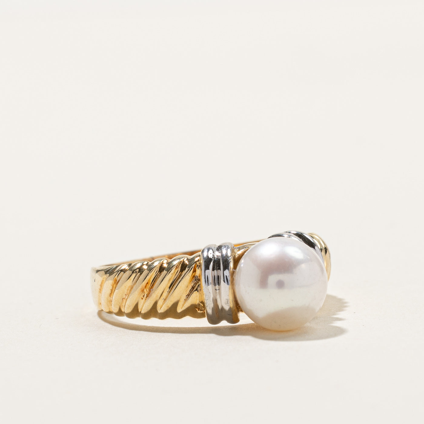 Textured Pearl Ring for Women - Size 9.25 - Elegant Handmade Jewelry for Wedding, Anniversary & Special Occasions