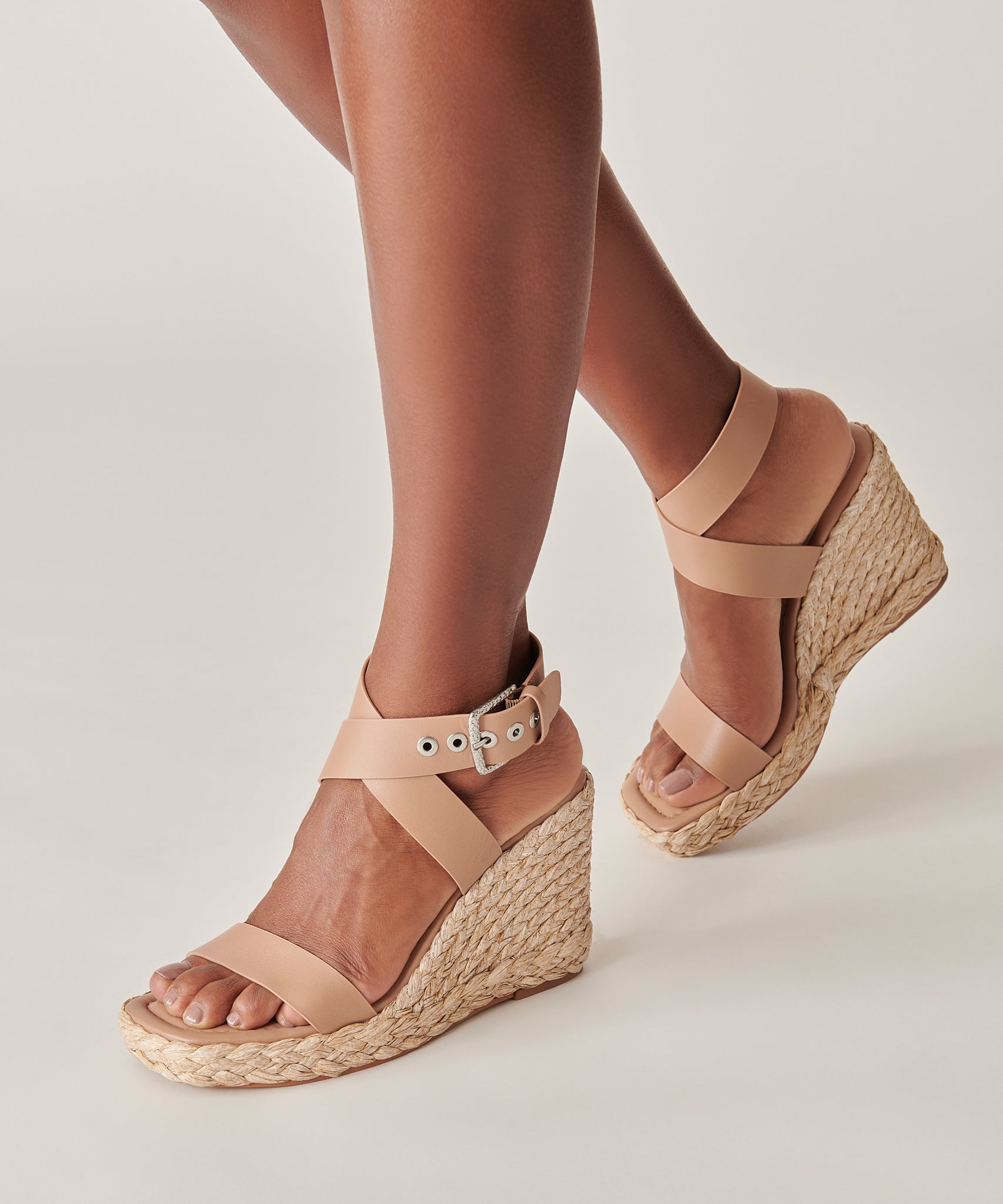 AldonA Women's Leather Wedge Sandals - Comfortable Slip-On Cafe Shoes for Walking, Work & Casual Outfits | Stylish & Lightweight Summer Footwear for Women