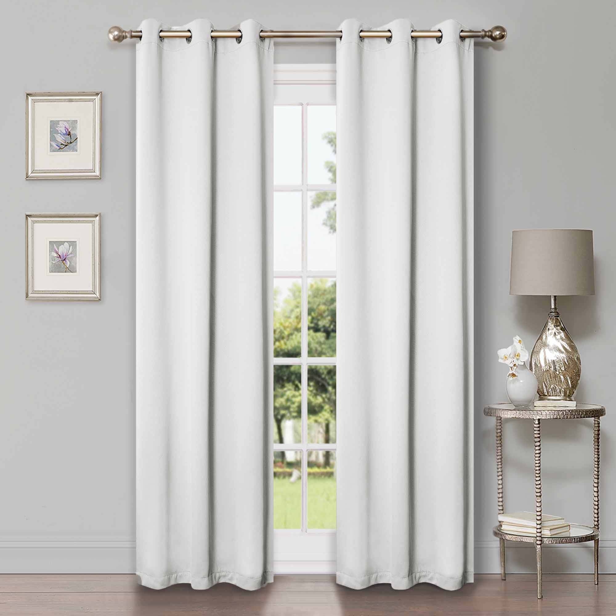 Solid Classic Modern Grommet Blackout Curtain Set - Thermal Insulated Window Drapes for Bedroom & Living Room - Noise Reducing Room Darkening Curtains for Better Sleep