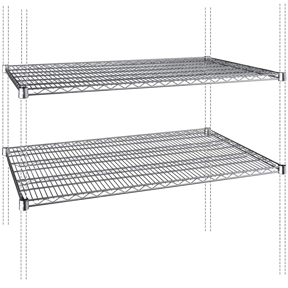 Chrome Wire Shelving - Pack of 2 Heavy Duty NSF Storage Shelves (18