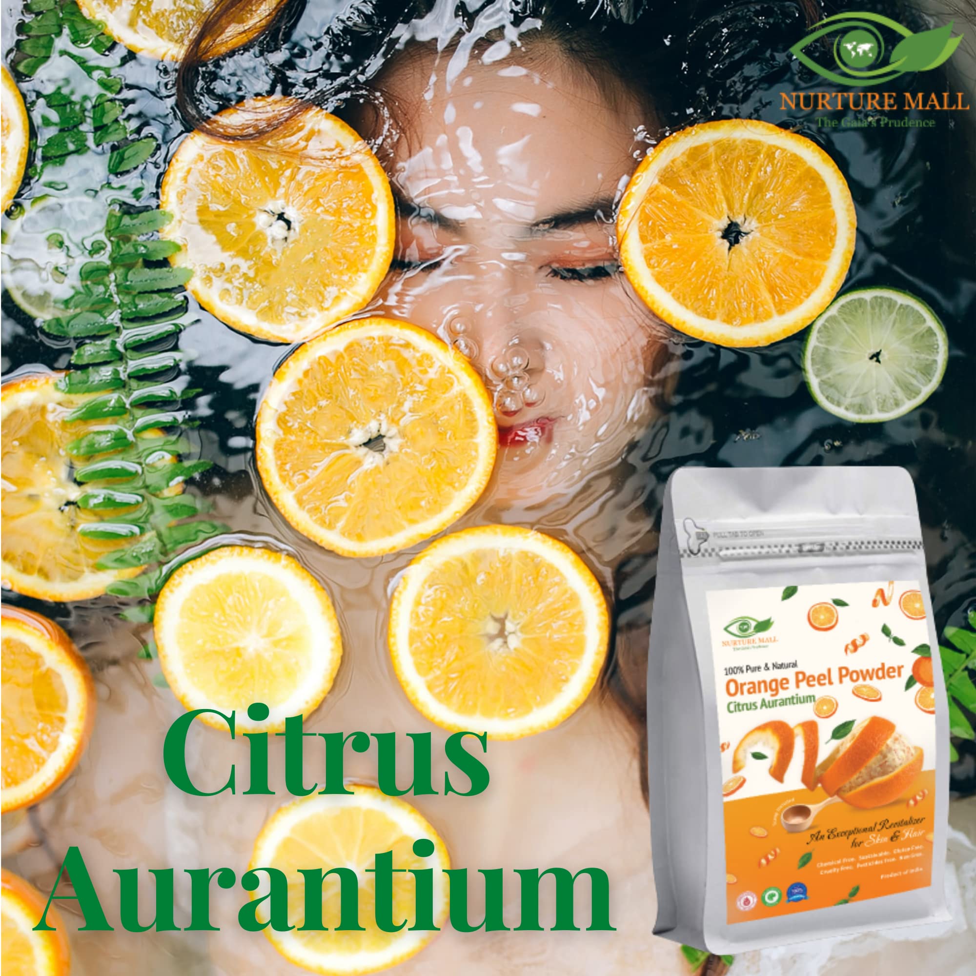 Nurture Mall Orange Peel Powder 200g - Natural Skin Brightening & Anti-Aging Treatment | Reduces Fine Lines, Sun Damage & Tan | Organic Face Mask for Glowing Complexion | Perfect for DIY Skincare & Spa Days