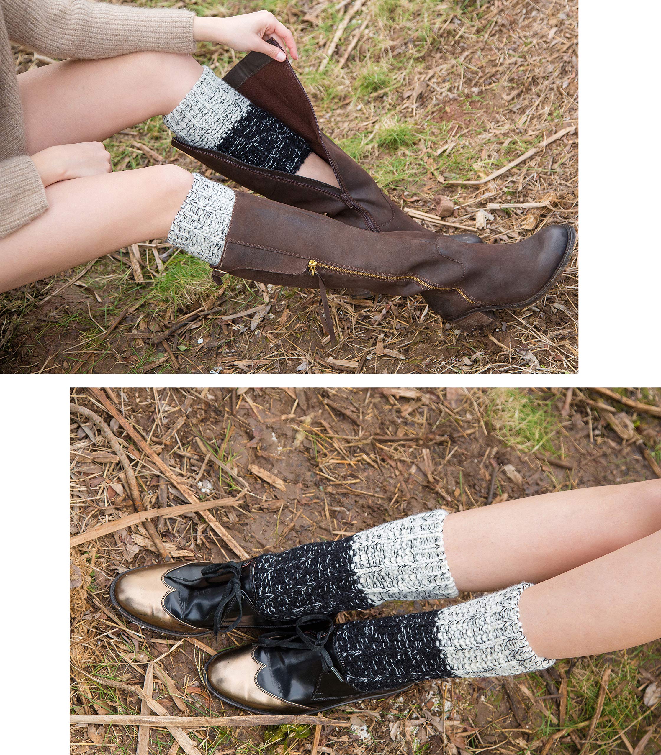 Women's Knit Stirrup Leg Warmers & Boot Cuffs - Soft Stretchy Dance Socks for Yoga, Ballet, Workouts & Winter Fashion - Perfect for Dance Class, Sports & Cold Weather Layering