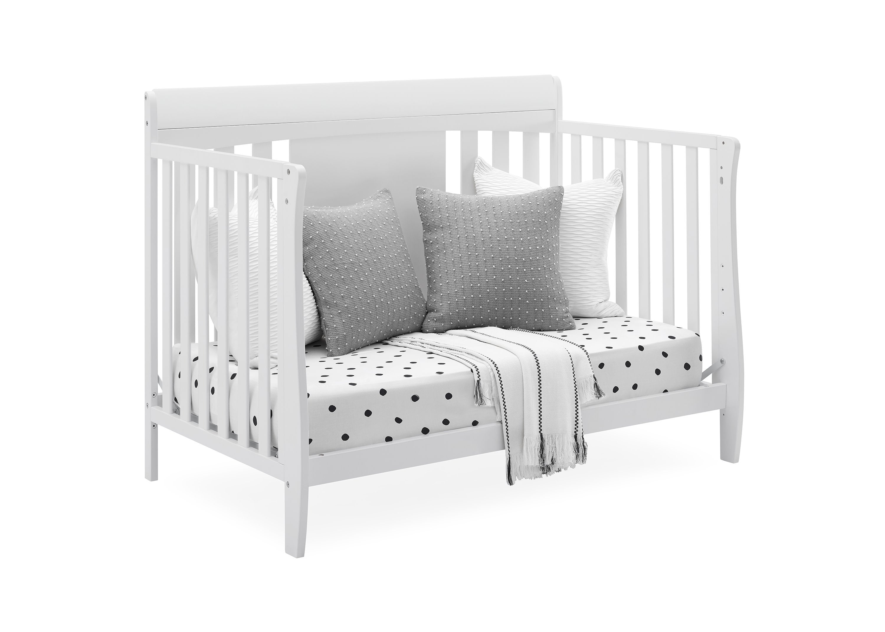 Richmond 6-in-1 Convertible Baby Crib - Toddler Bed & Daybed with Adjustable Height, White Nursery Furniture for Newborn to Teen - Perfect for Small Spaces & Modern Nurseries