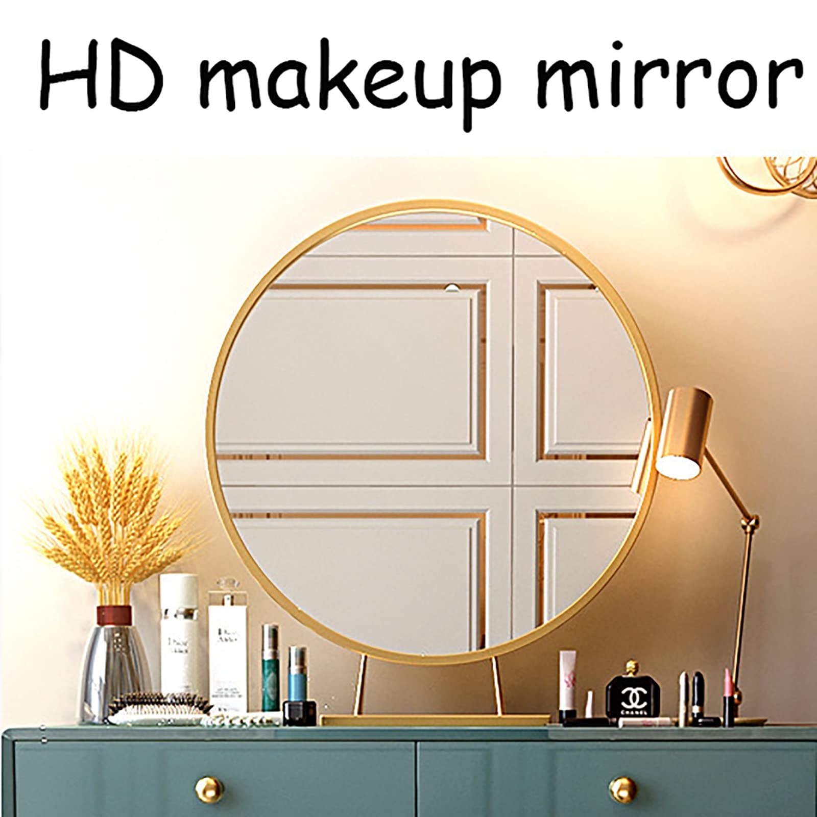 CAYJ Large Vanity Desk Set with 2 Storage Drawers, Padded Stool & Mirror - Elegant Dressing Table for Bedroom, Home Office or Writing Desk - Perfect for Makeup, Skincare Routine and Workspace Organization