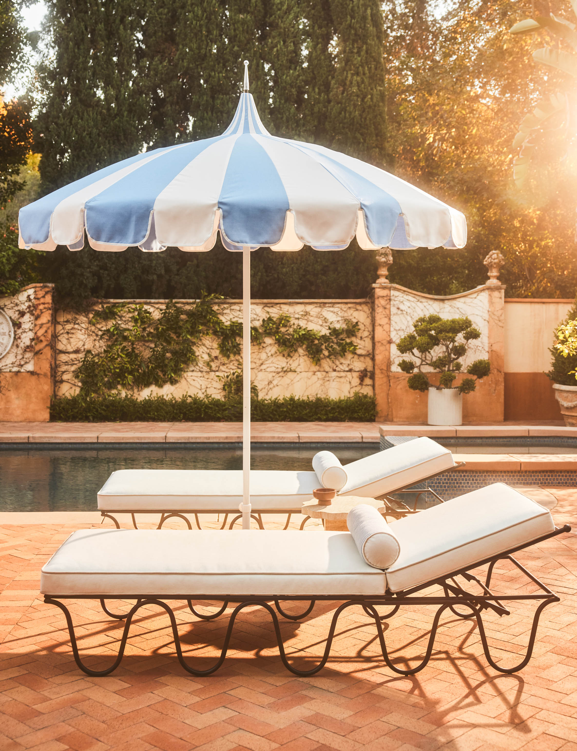 Sarah Sherman Samuel Aamu 8.6ft Pagoda Outdoor Umbrella - Patio, Garden, Poolside Shade Solution for Backyard & Outdoor Dining