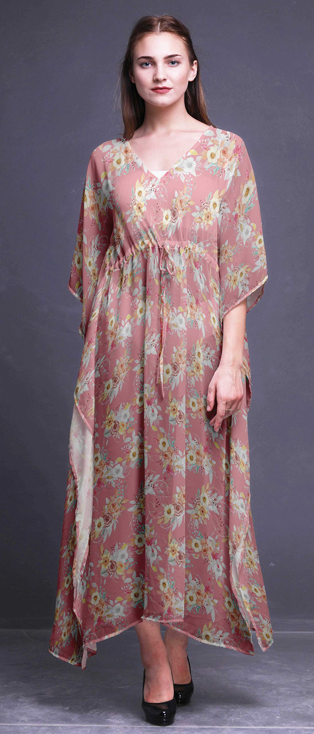 Bimba Beach Kaftan - Women's Flowy Maxi Dress Cover Up | Long Summer Kimono Style Bikini Coverup for Pool, Beach & Vacation Wear