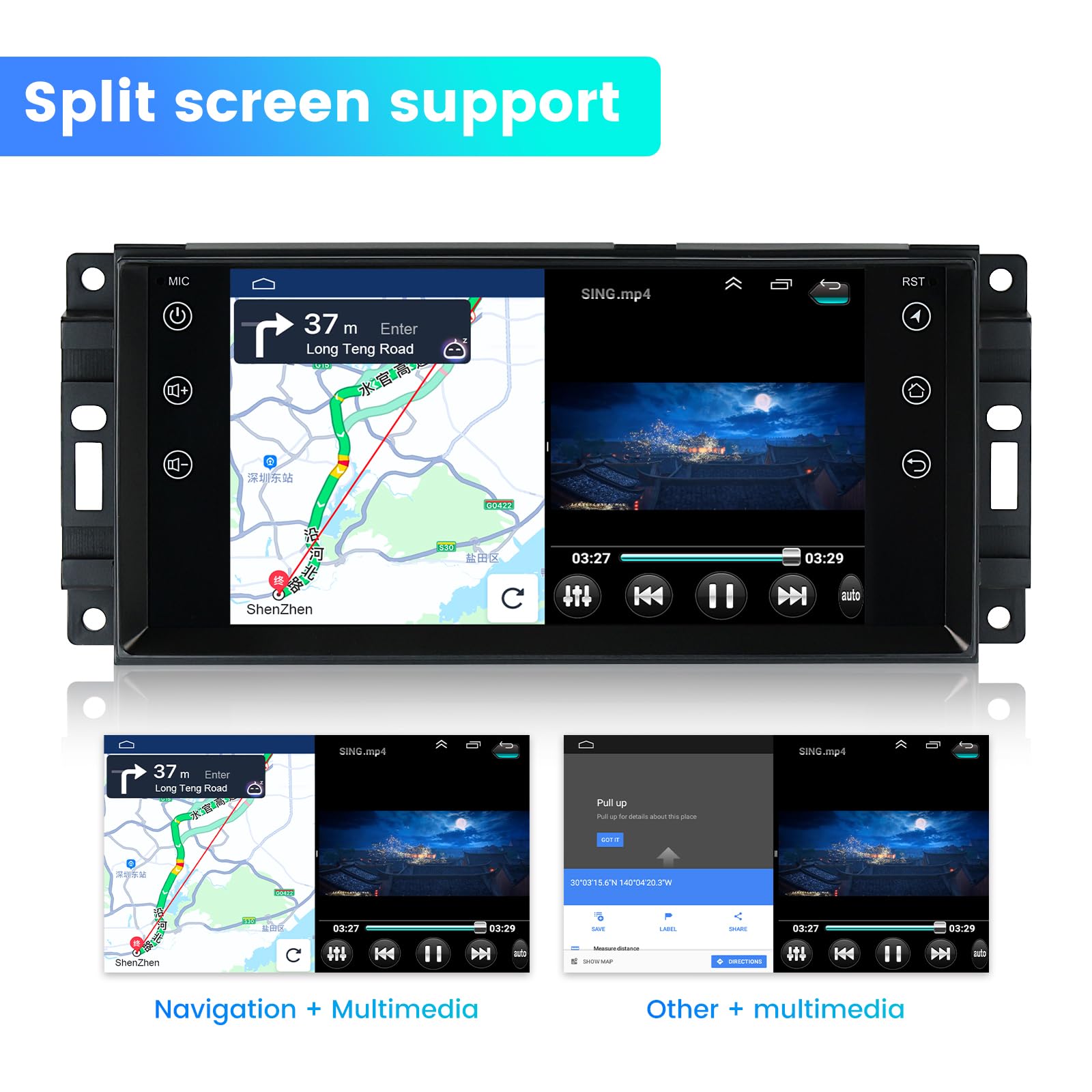 MekdeTech 7 Inch Android Car Stereo for Jeep Wrangler JK Compass Patriot/Chrysler/Dodge RAM Charger - Wireless CarPlay & Android Auto, 2GB RAM 32GB ROM, GPS Navigation Head Unit - Perfect for Road Trips & Daily Commutes