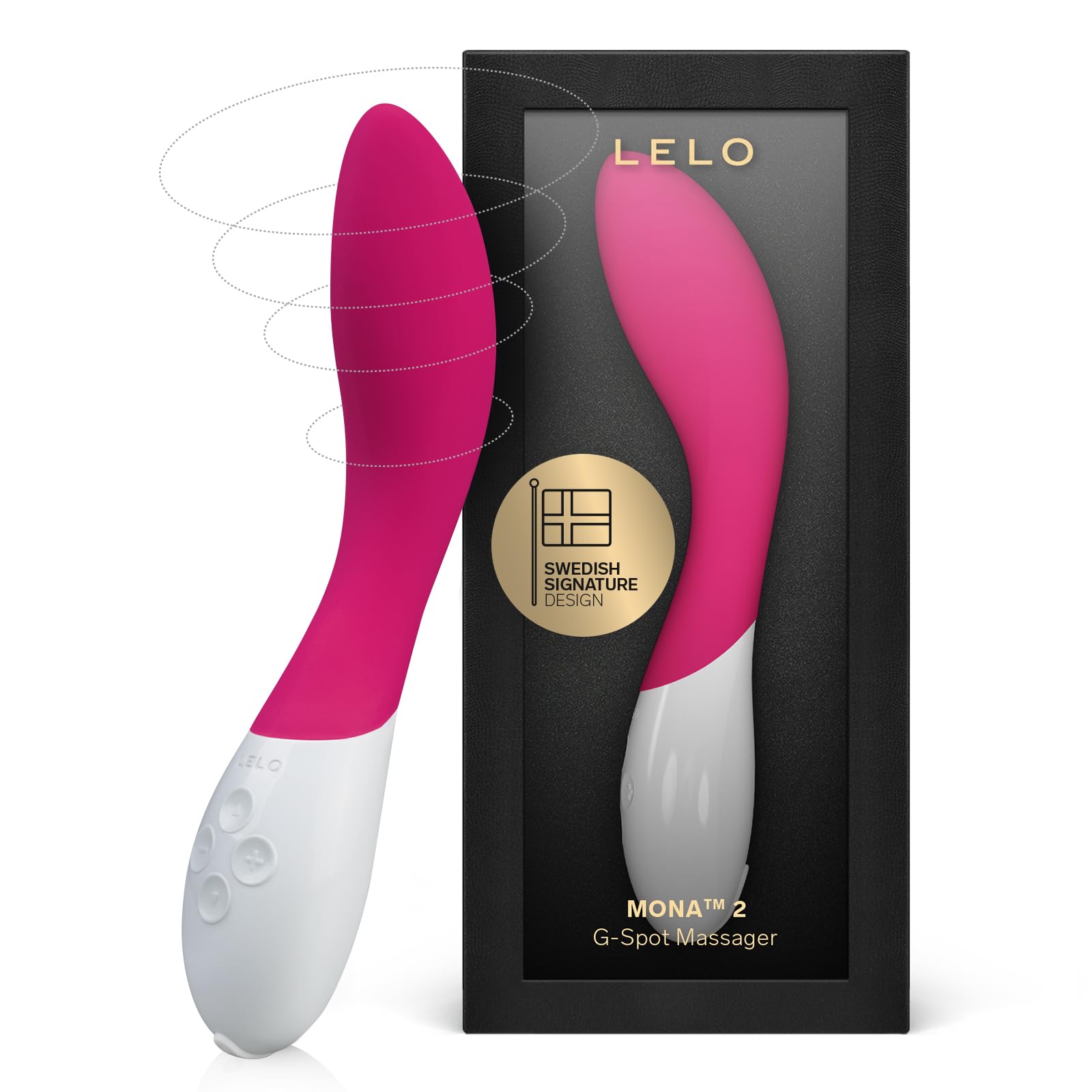 LELO Mona 2 G Spot Vibrator for Women - Rechargeable Adult Sex Toy with 6 Intensity Modes & Ergonomic Design - Discreet G-Spot Stimulation for Solo Play & Couples Intimacy (Cerise)