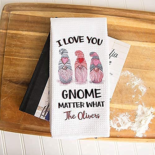 Custom 'I Love You No Matter What' Kitchen Towel - Personalized Valentine's Day Kitchen Accessories & Home Decor - Perfect for Romantic Gifts, Couples' Kitchens & Valentine's Decorations