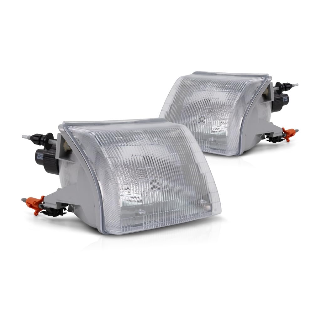 1998-2000 Mazda B3000 Headlight Assembly Pair - Driver & Passenger Side with Bulbs (MA2502113 & MA2503113) | Direct Fit Replacement | Improved Night Visibility for Safer Driving