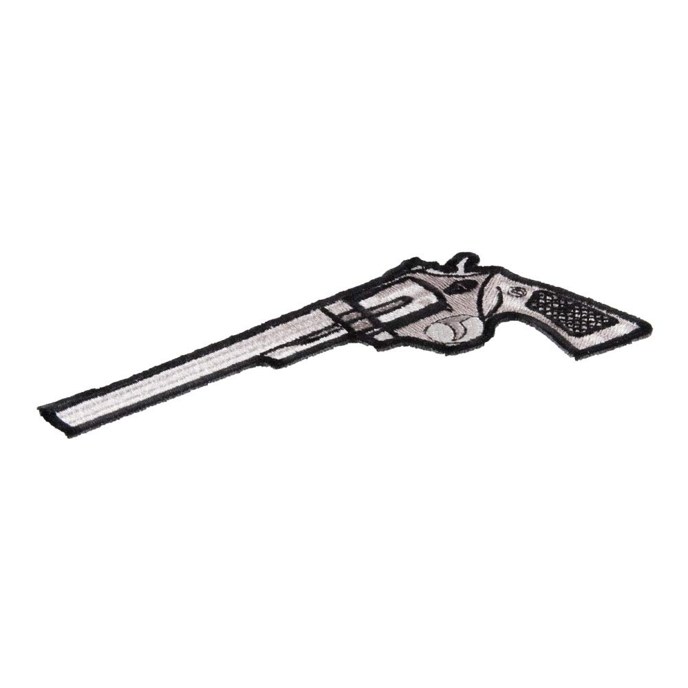 Black Revolver Gun Left Patch - Tactical Embroidered Badge for Jackets, Vests & Hats | Military, Police & Outdoor Enthusiast Accessories