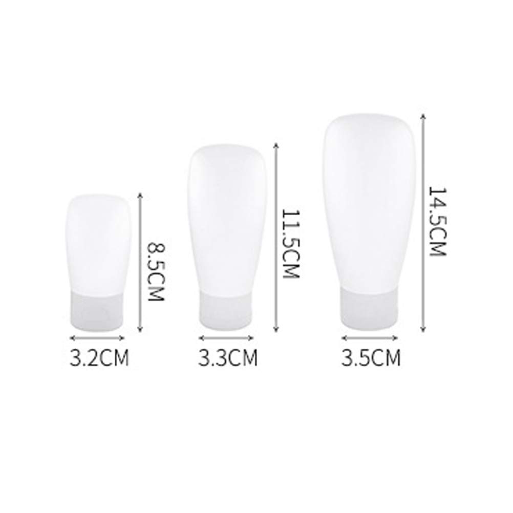 3-Piece Travel Shampoo Bottles Set - Leak-Proof Silicone Soap Containers with Press Cap for Toiletries, Lotion & Shampoo - Perfect for Airplane Carry-On, Gym Bag & Camping Trips