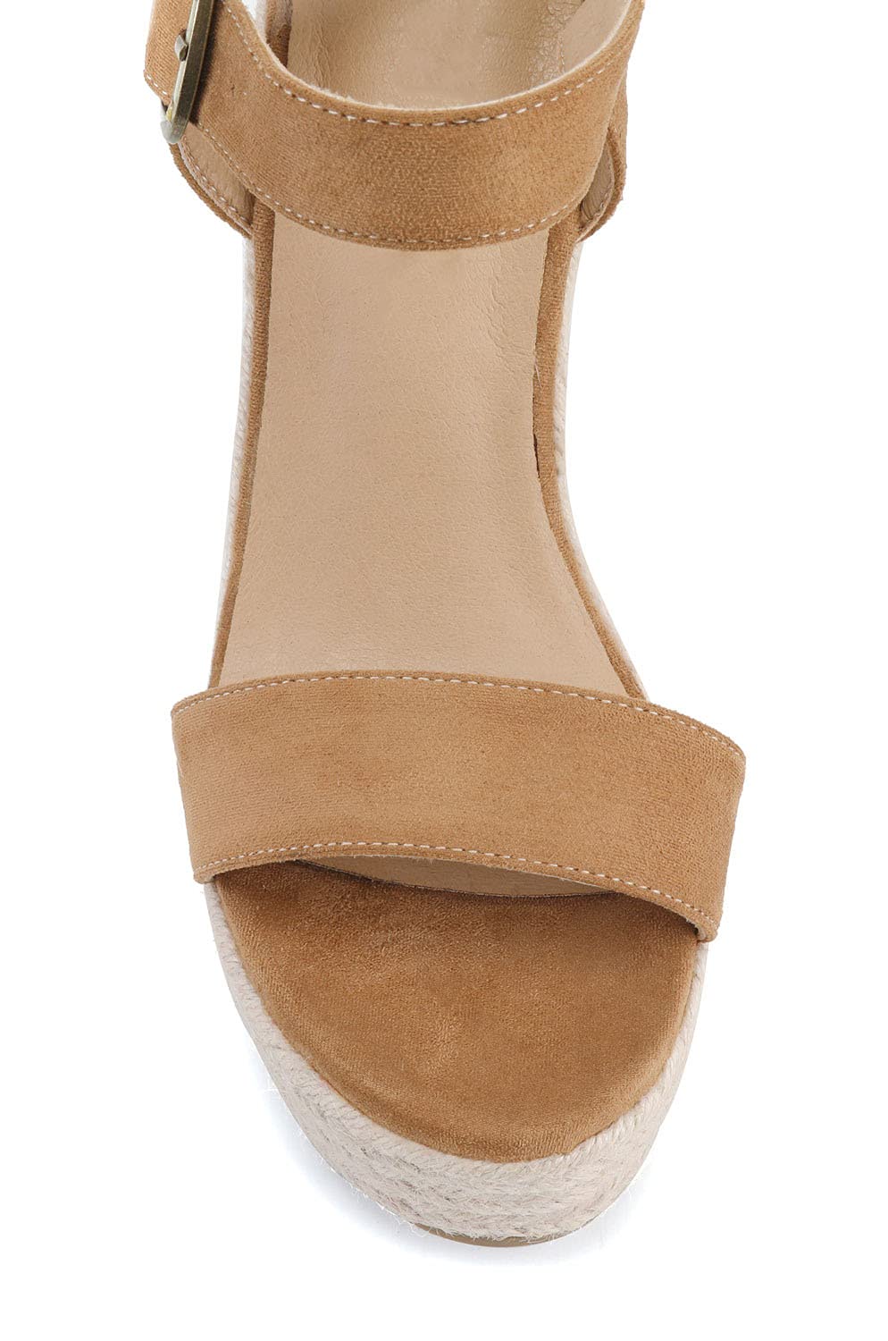 Women's Platform Wedge Sandals with Ankle Strap - Open Toe Summer Casual Straw Woven Shoes for Beach, Vacation & Everyday Wear