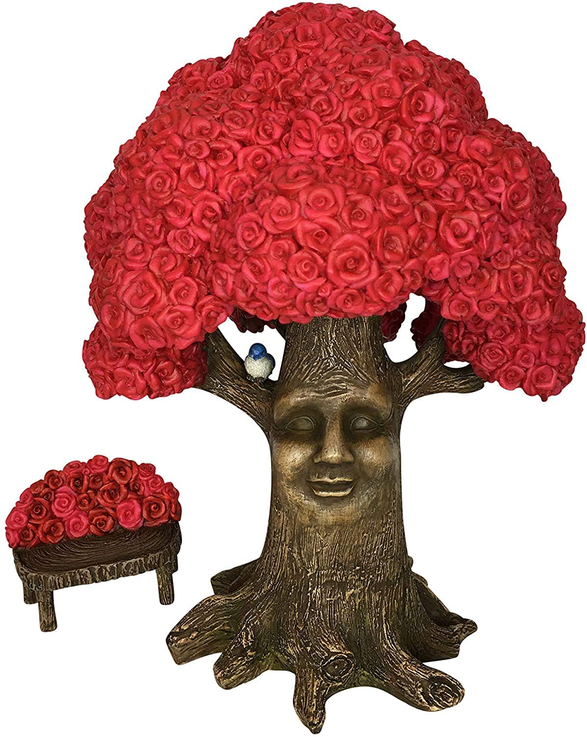 GlitZGlam Fairy Garden Miniature Tree - Mrs. Rose Pink Rose Tree of Azar (9 Inch Tall) for Garden Fairies & Gnomes | Beautiful Azarian Collection Fairy Garden Accessory | Perfect for Fairy Gardens, Terrariums & Home Decor