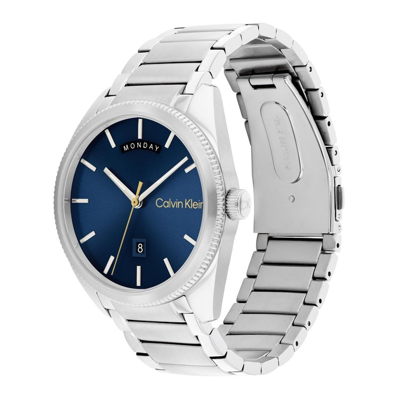 Calvin Klein Progress Blue Dial Men's Stainless Steel Watch 25200446 - Stylish & Durable for Business, Casual & Everyday Wear
