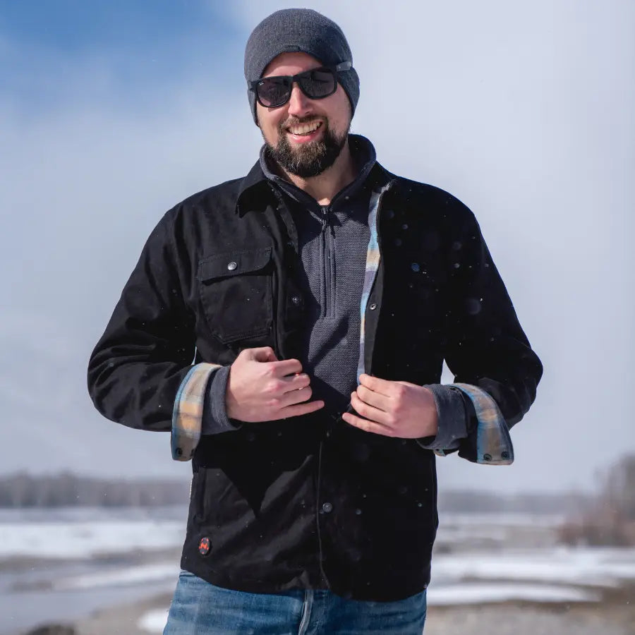 BOL Men's Frontier Heated Jacket with USB Rechargeable Battery - Winter Warm Electric Heated Coat for Outdoor Activities, Hunting, Skiing & Camping