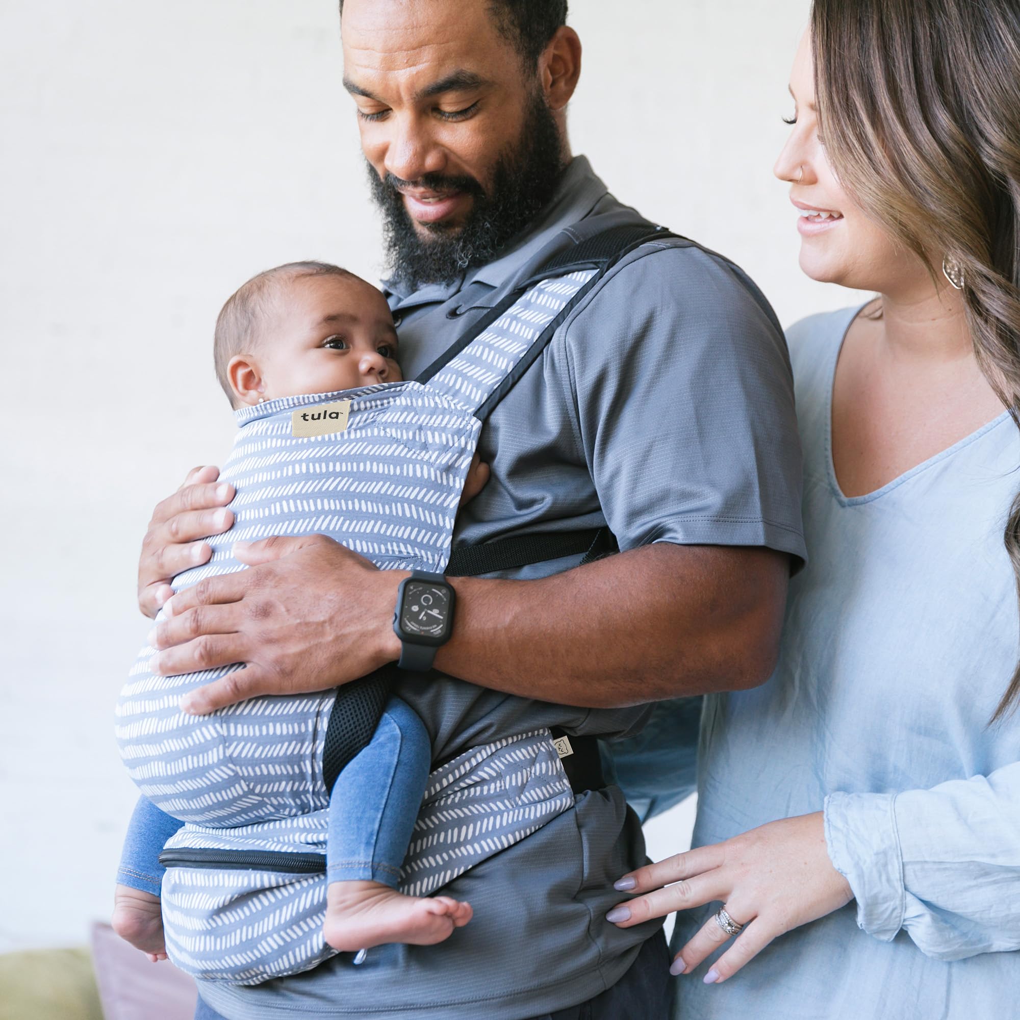 Tula Lite Compact Baby Carrier - Ultra Lightweight & Ergonomic Infant Carrier for Travel (12-30 lbs) - Multiple Carrying Positions with Convenient Storage Pouch - Perfect for Hiking, Shopping & Airplane Travel with Baby