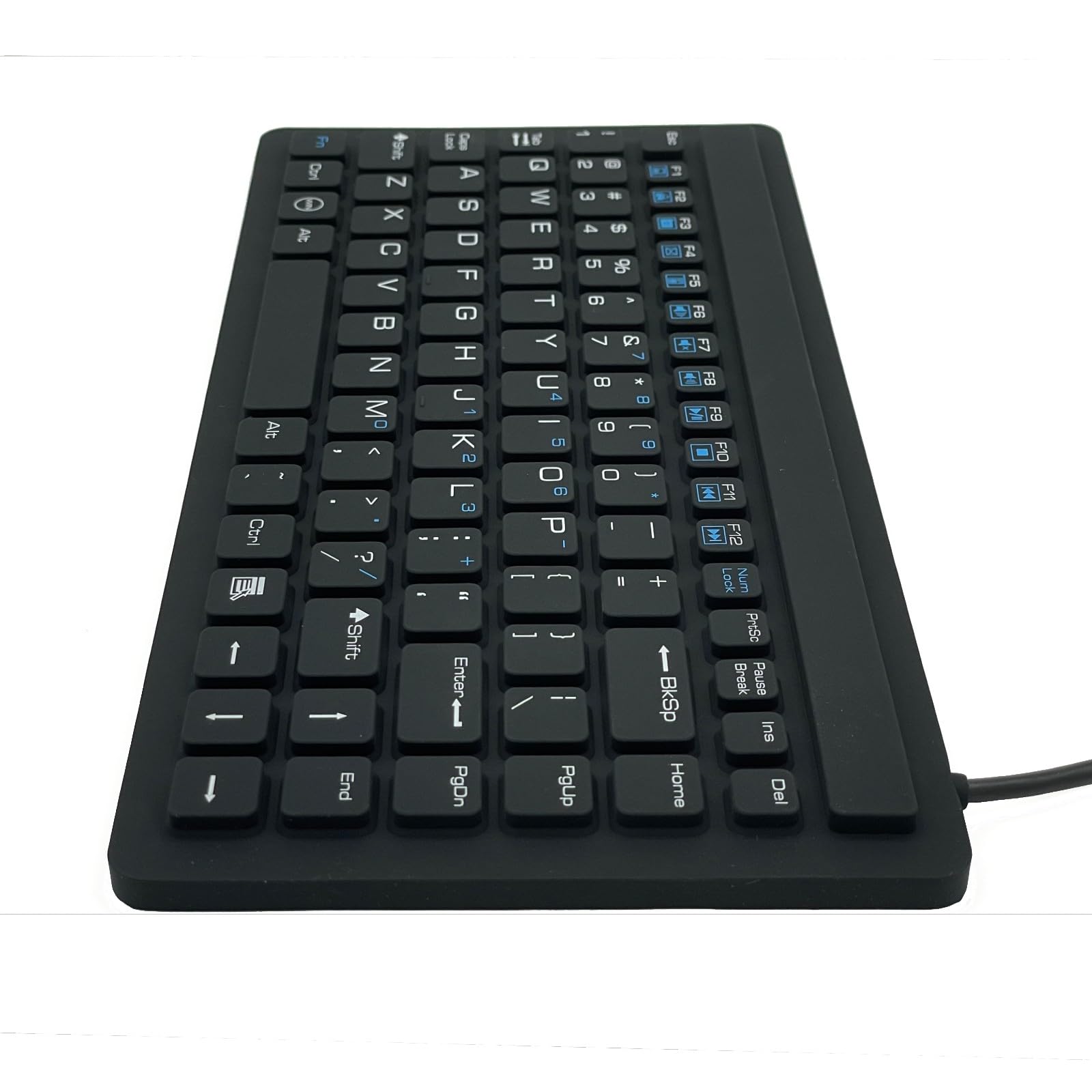 Waterproof Mini Keyboard IP68 Industrial Silicone - DSI IKB88 Black | Ideal for Harsh Environments, Outdoor Use & Waterproof Computing