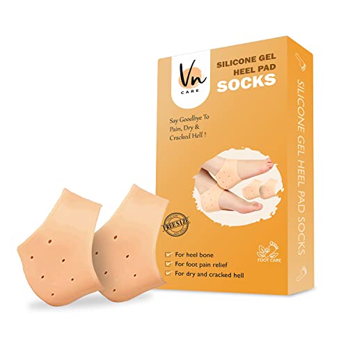 Vn Care Silicone Heel Pads for Pain Relief - Cracked Heel Repair Socks for Men & Women - Foot & Leg Pain Relief Products - Ideal for Running, Walking & Daily Comfort (AC)