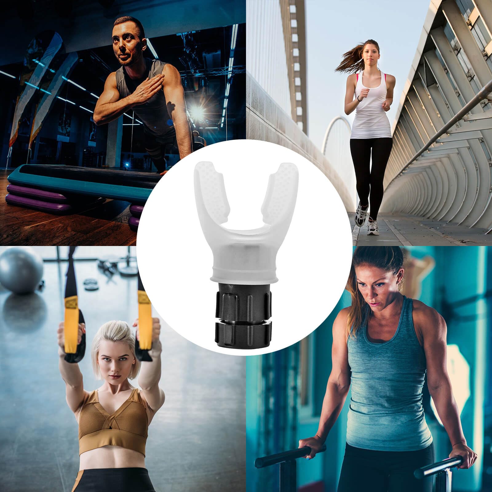 Portable Breathing Exercise Device - Adjustable Resistance Trainer for Oral & Muscle Strengthening | The Breather Respiratory Muscle Trainer | Easy to Clean (White) | Ideal for COPD, Asthma Recovery & Fitness Training