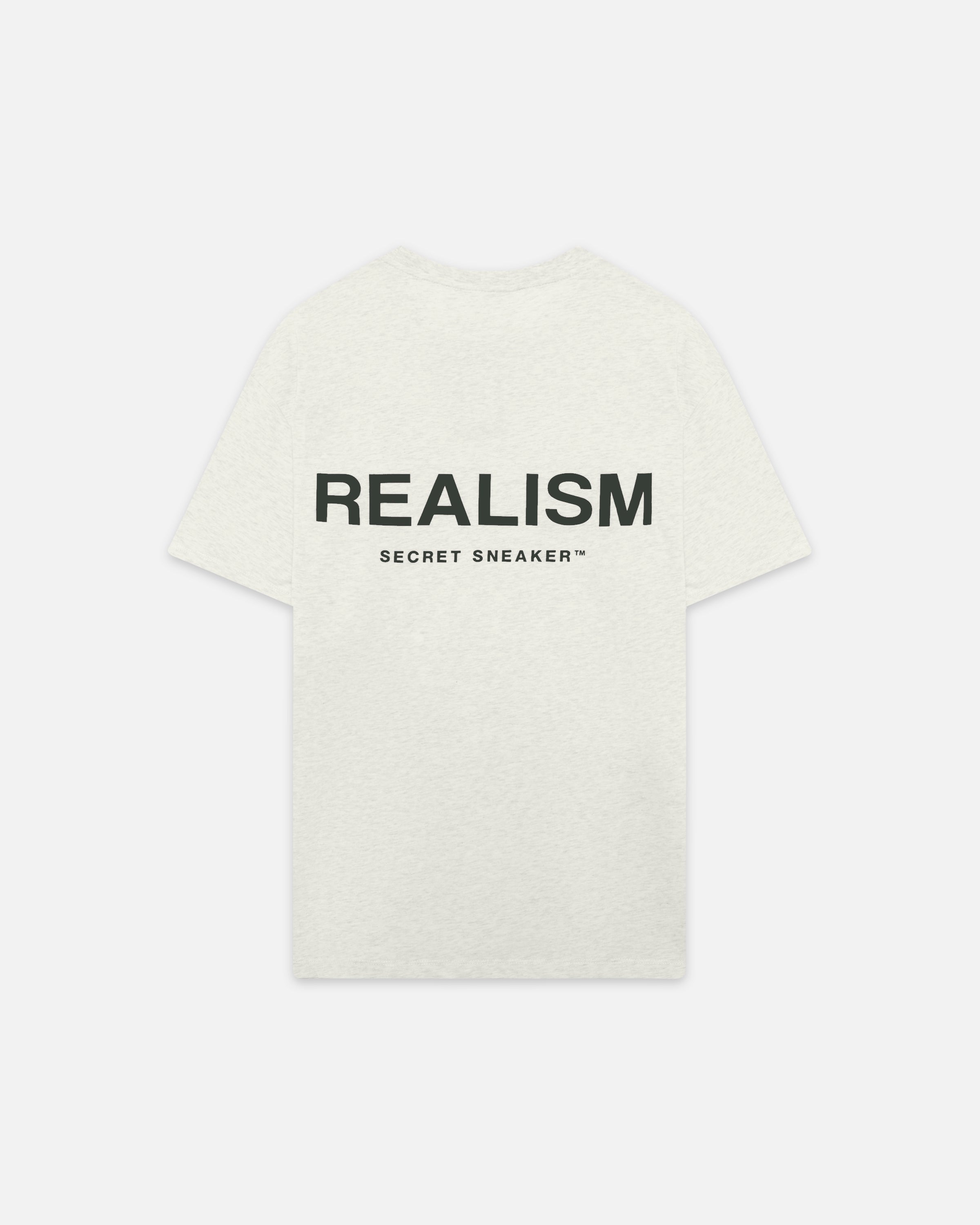 SSS Realism Back Logo Tee - Soft Oatmeal Cotton T-Shirt for Men & Women - Casual Streetwear for Everyday Wear & Outings