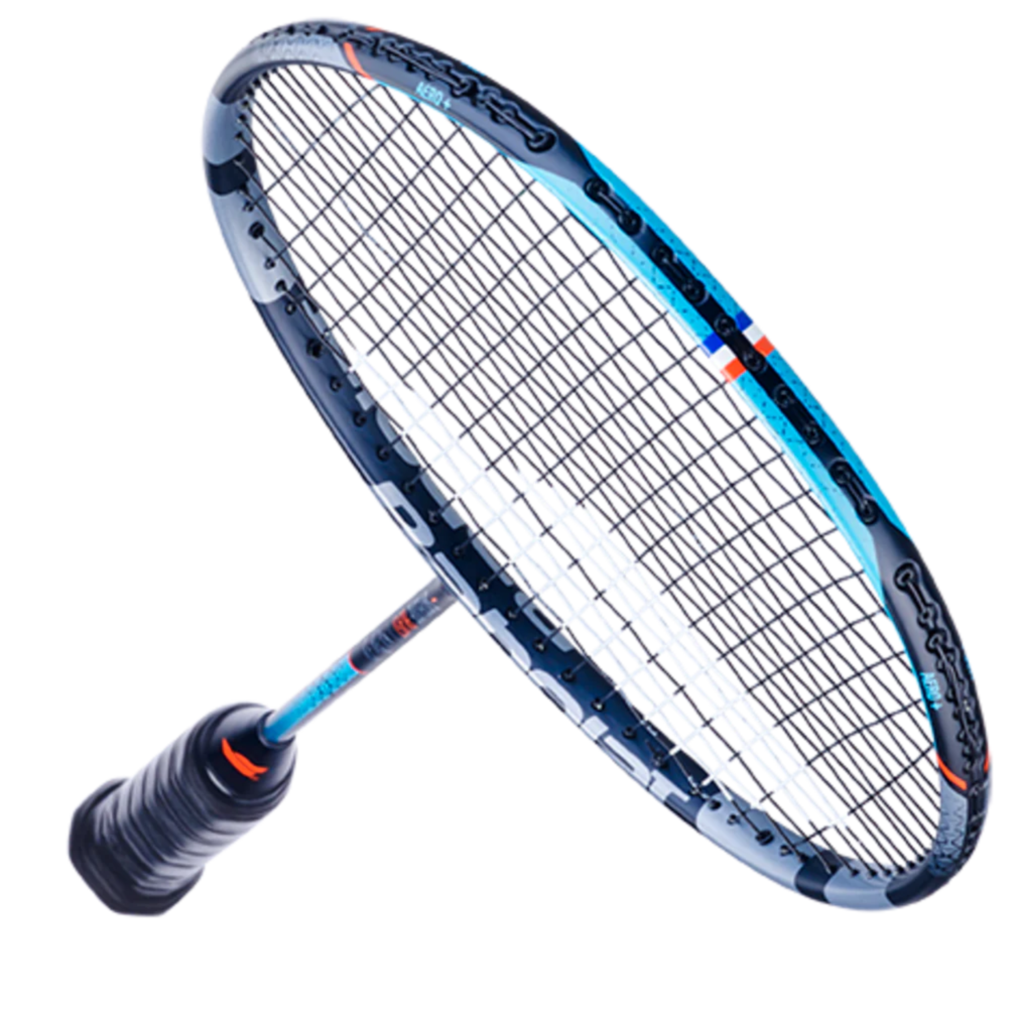 Babolat Satellite Blast Unstrung Badminton Racket - Lightweight Carbon Fiber Shaft for Power & Control [Blue/Red] - Perfect for Competitive Play & Training Sessions