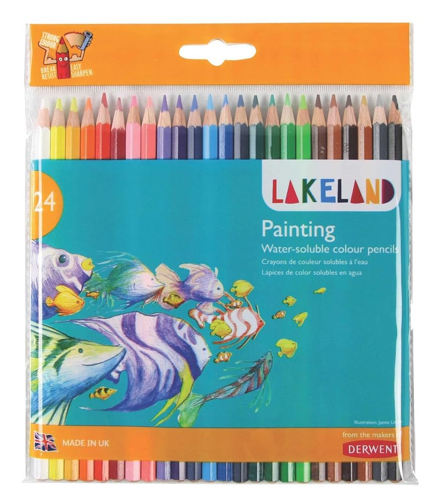 Derwent Lakeland Watercolor Pencils Set - 24 Premium Artist Pencils for Drawing & Sketching | Portable Wallet Case | Ideal for Outdoor Painting, Travel & Art Class (33255)