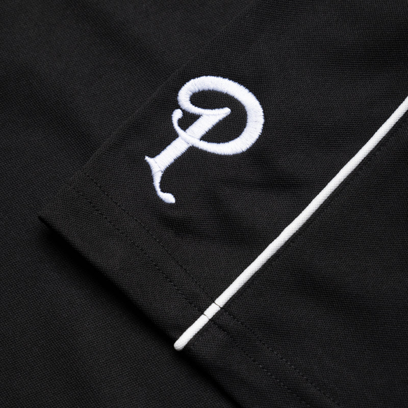 Malbon Golf Evergreen Blade Collar Polo Shirt for Men - Black | Premium Performance Golf Apparel for Casual & Tournament Play