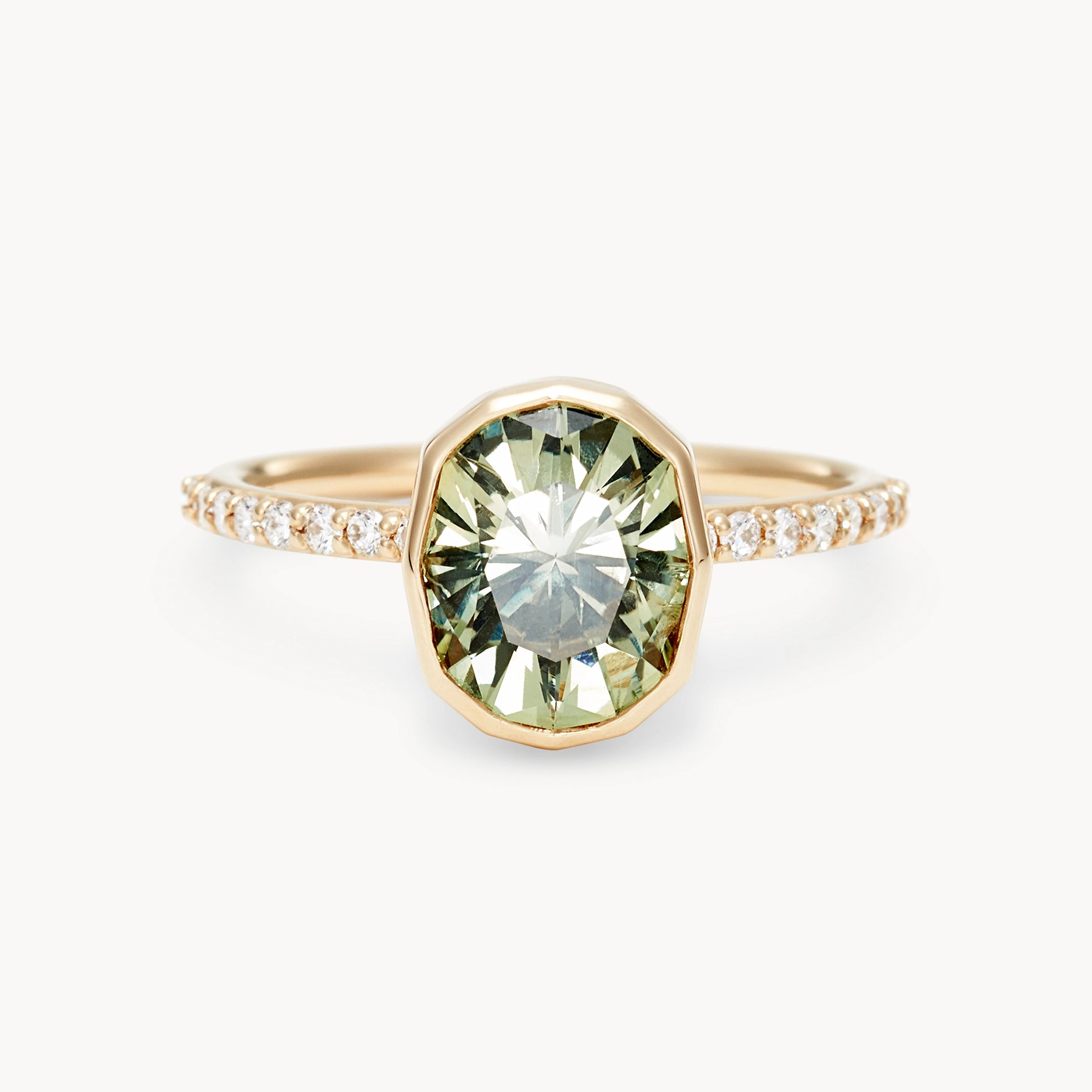 Forever in Flora Unique Engagement Ring - 14K Yellow Gold with Oval Sapphire & Brilliant Diamonds | Perfect for Proposals, Anniversaries & Special Occasions
