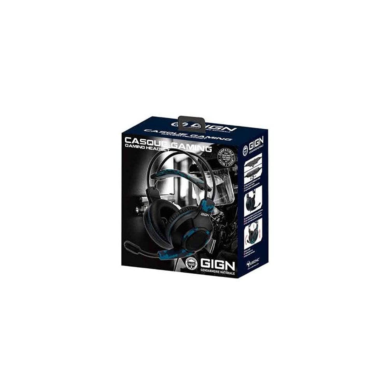 Subsonic GIGN Gaming Headset with 50mm Drivers & Microphone - Premium PS5, Xbox Series X, PS4, Xbox One, PC & Nintendo Switch Gaming Headphones (Fortnite Compatible) - Perfect for Competitive Gaming & Immersive Gameplay