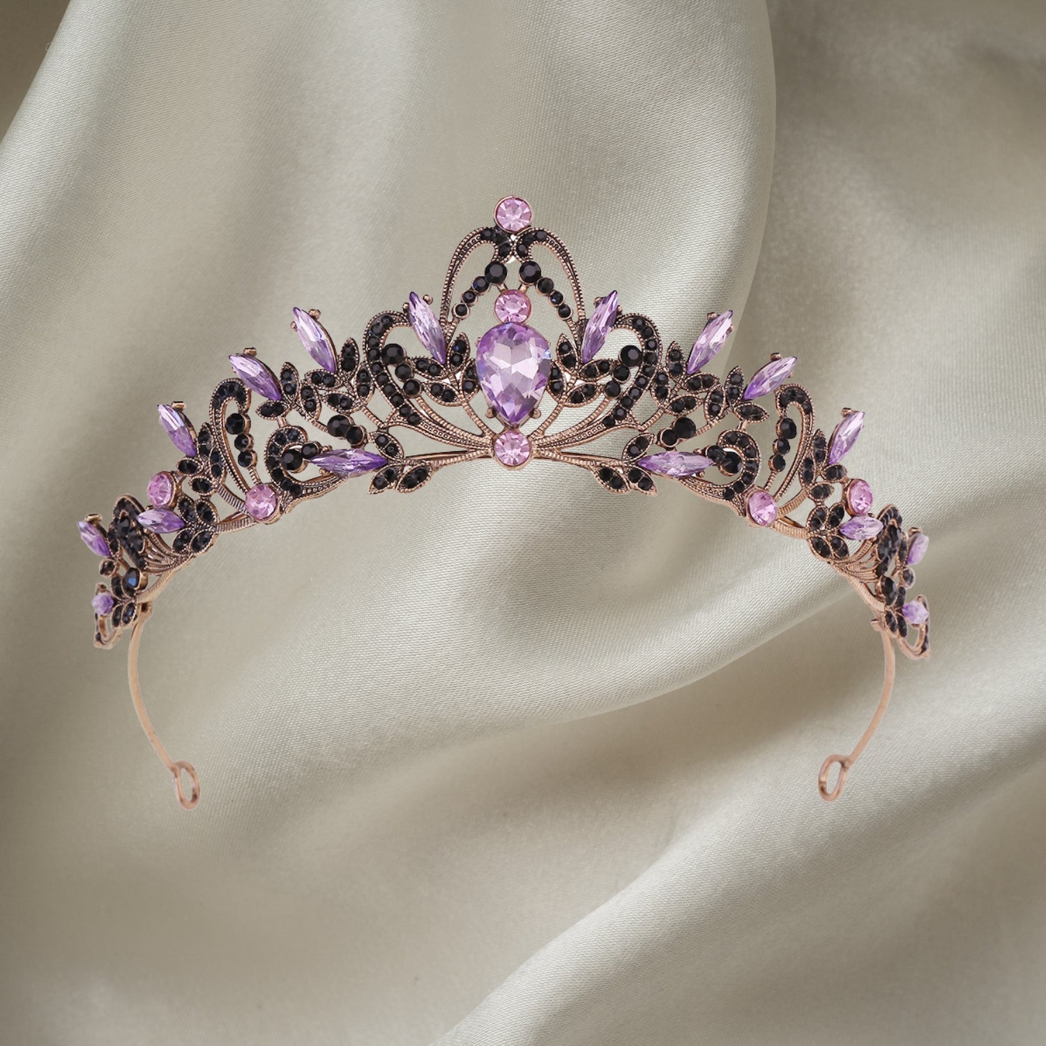 Baroque Queen Crown Tiara - Crystal Wedding Headpiece for Women & Brides - Gold Bridal Accessory for Prom, Pageant, and Special Occasions