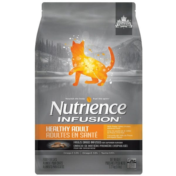 Nutrience Infusion Healthy Adult Chicken Recipe Dry Cat Food - 2.27kg (5lb) High Protein Grain-Free Kibble for Indoor & Outdoor Cats - Perfect for Daily Meals & Weight Management