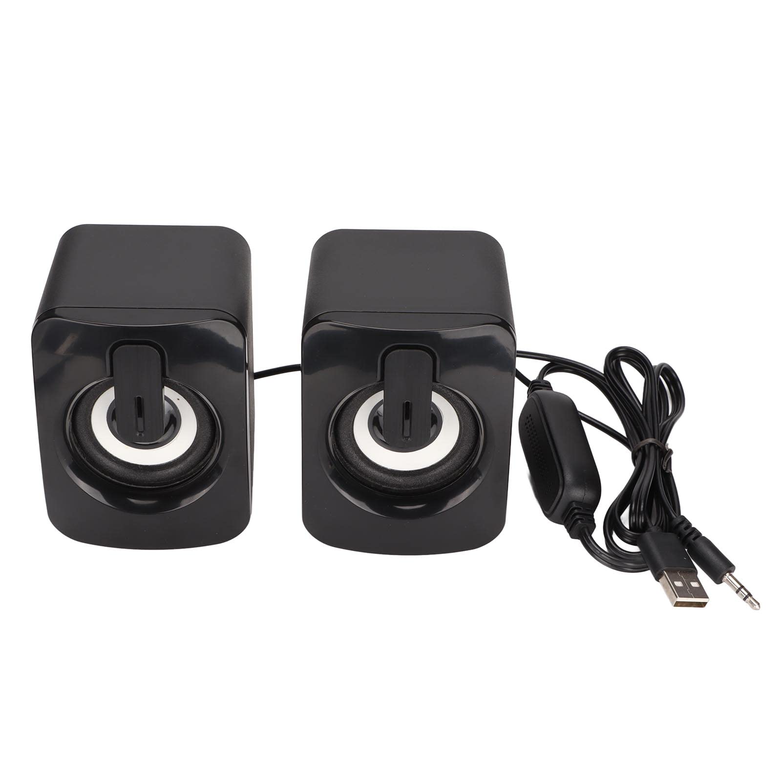 Mini USB Powered Stereo Computer Speakers - Low Distortion Wired Desktop PC Laptop Gaming Speakers for Home Office & Gaming Setup