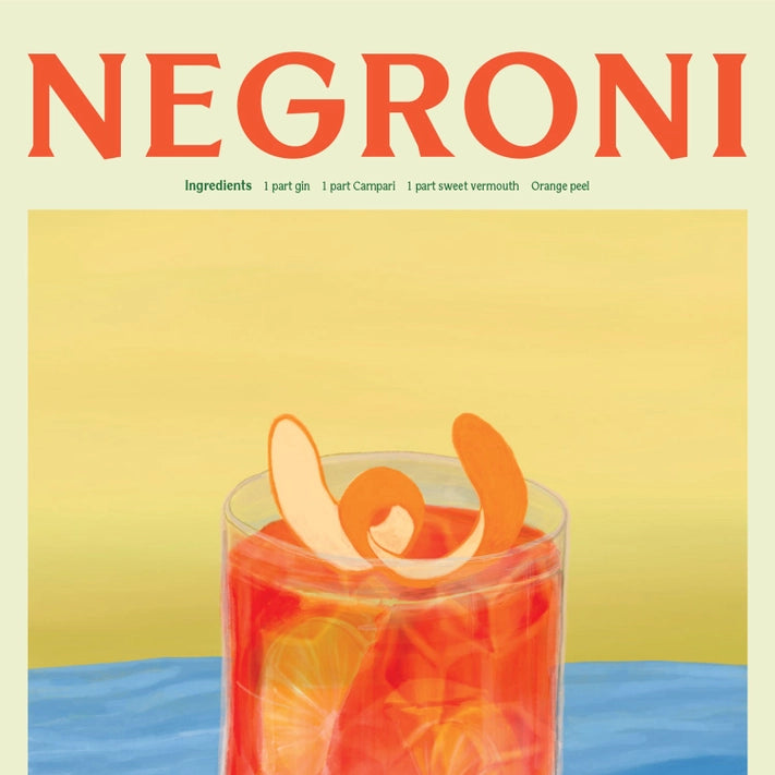 Negroni Cocktail Greeting Card - Blank Inside for Birthday, Anniversary, Thank You - Perfect for Bar Lovers & Cocktail Enthusiasts