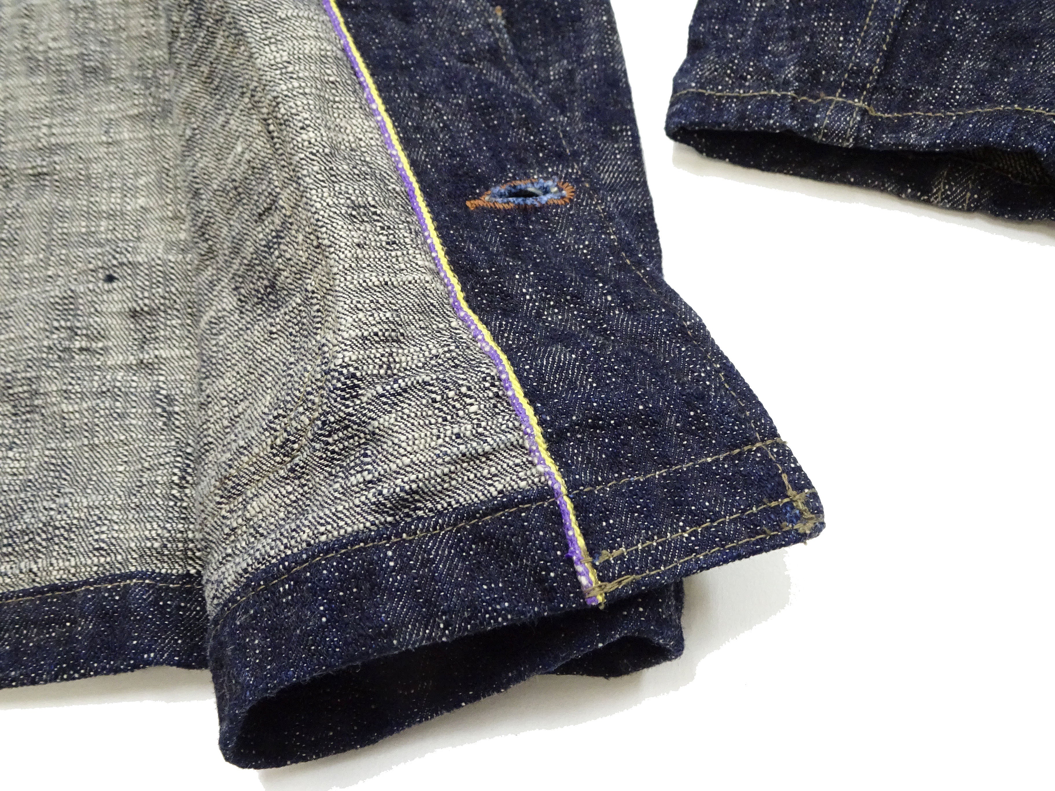ONI 03502 Kasuri Slim Fit Men's Denim Jacket - 17oz Selvedge Indigo Chore Coat, One Wash for Casual & Work Wear | Perfect for Outdoor Activities & Street Style