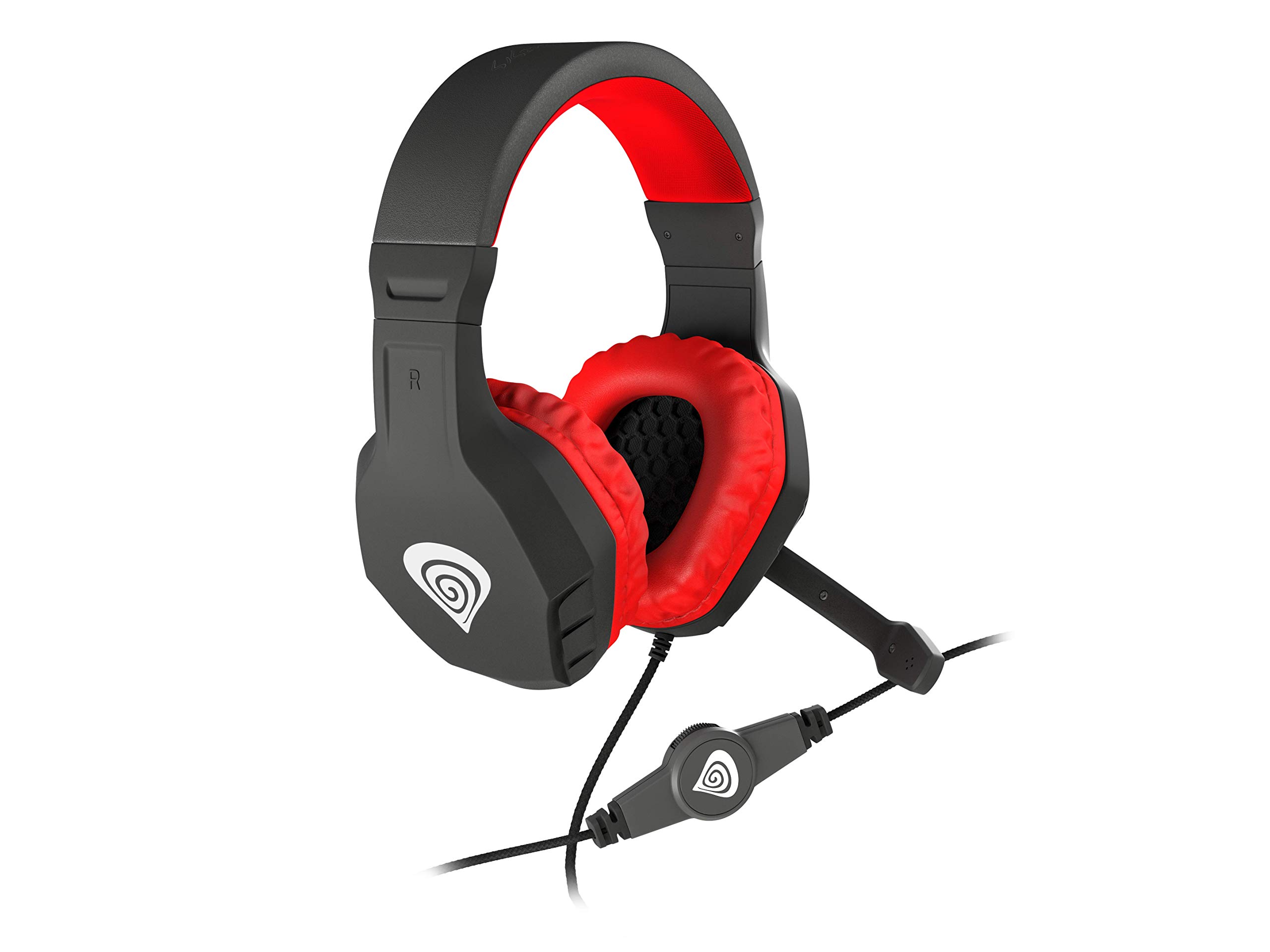 Argon Red 200 Gaming Headset with Noise-Canceling Microphone - 3.5mm Jack for PC, PS4, Xbox - Comfortable Over-Ear Headphones for Online Gaming & Streaming