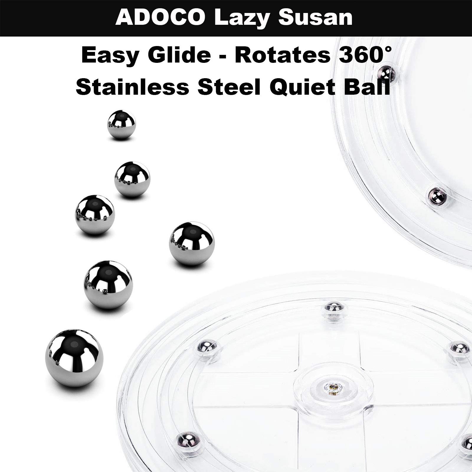 2 Tier Lazy Susan Bathroom Organizer - 9.25 Inch Clear 360° Rotating Makeup Organizer for Vanity, Skincare & Perfume Storage, Spice Rack for Cabinet - Perfect for Home Organization, Bathroom Counter & Kitchen Pantry Storage