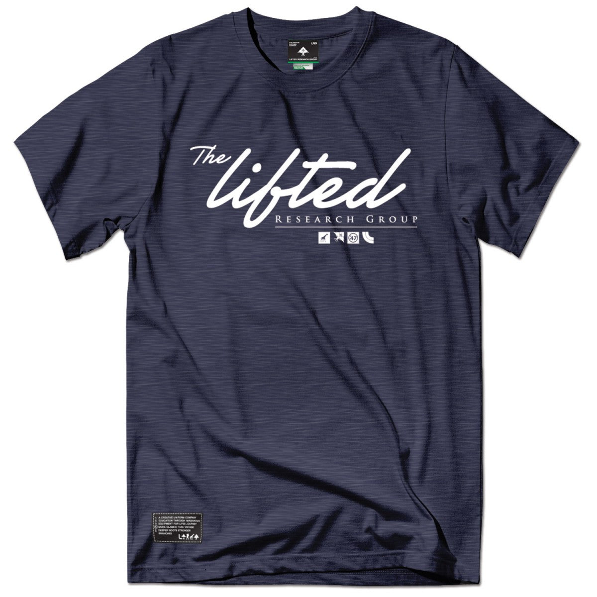 LRG Scripted Research Tee - Navy Heather Cotton T-Shirt for Men | Casual Wear & Street Style Outfits