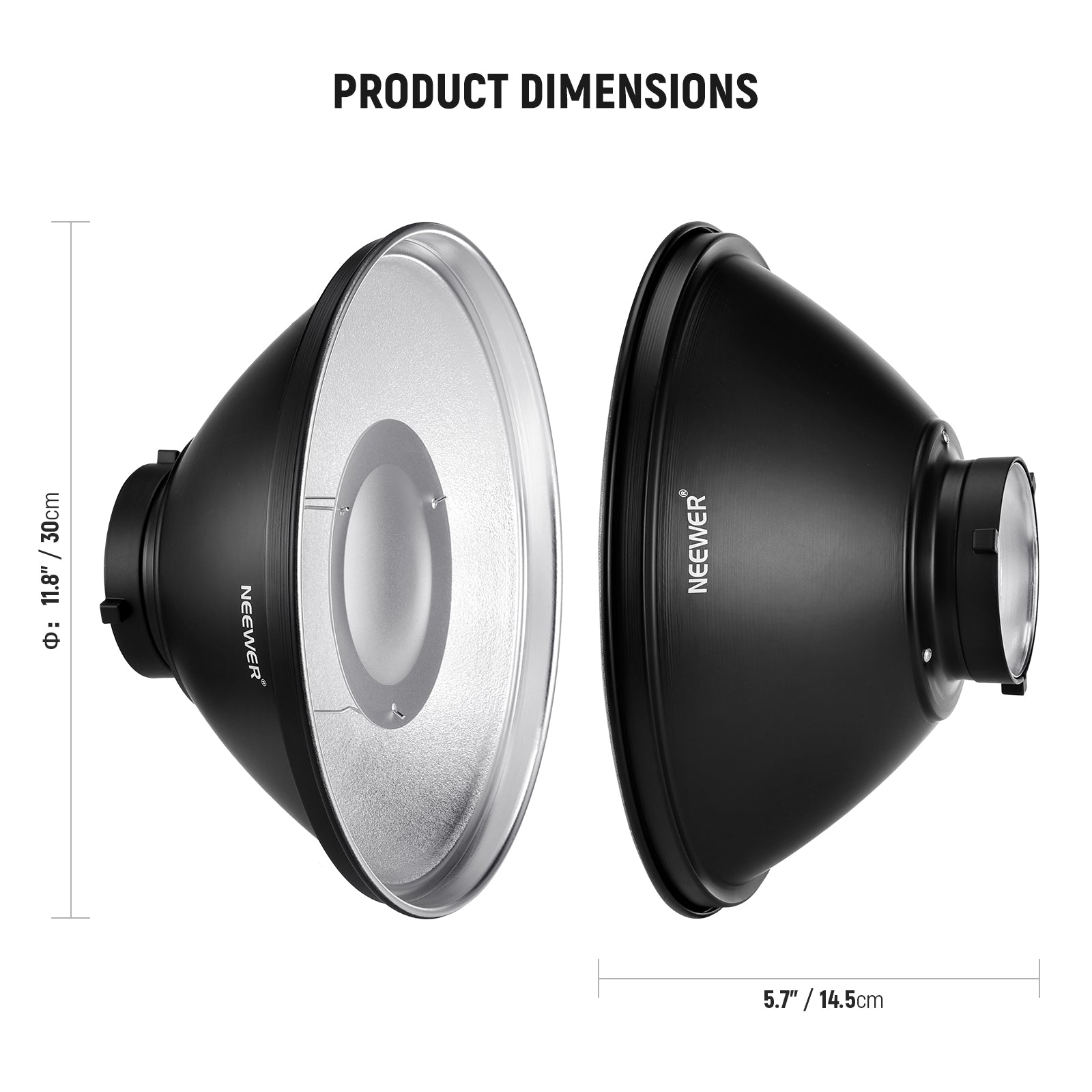 Professional NEEWER Studio Strobe Flash Light Reflector Beauty Dish for Photography - Perfect for Portrait, Fashion, and Product Photography